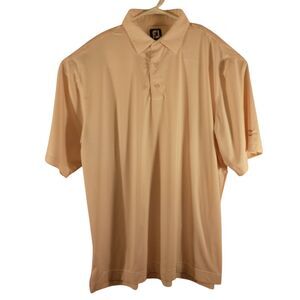 FootJoy FJ golf polo shirt mens 2XL XXL peach stripe performance short sleeve